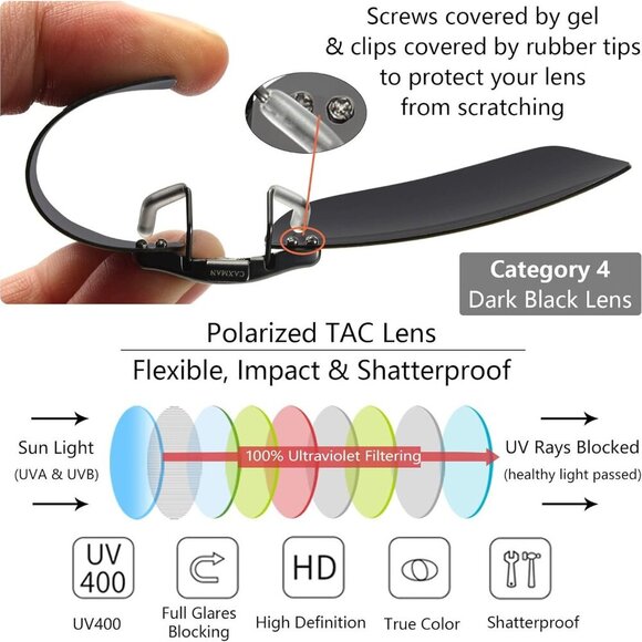 Kids Clip On Sunglasses for Boys and Girls Polarized Over Prescription Glasses - Picture 2 of 6